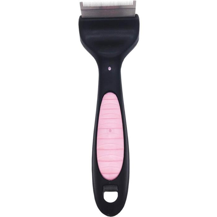 Інструмент для видалення шерсті для собак та котів (для короткої та довгої шерсті), рожевий
