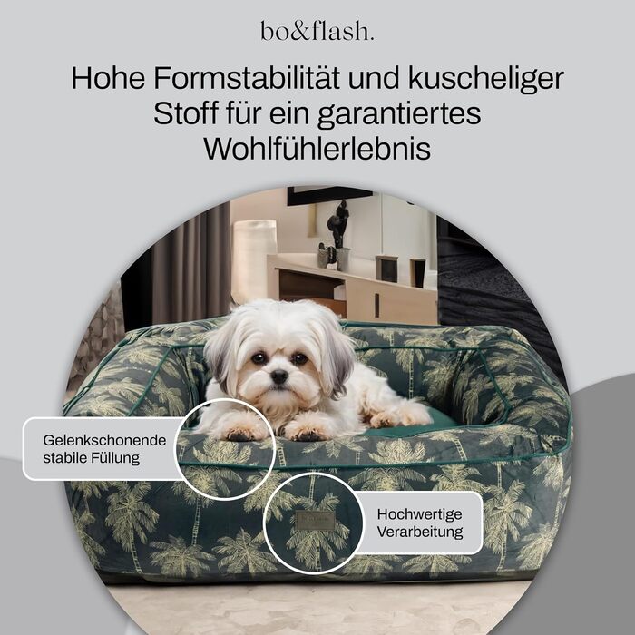 bo&flash Hundebett 'Romy' - М - Софа для собак, велика та маленька, з антиковзким покриттям, легко миється