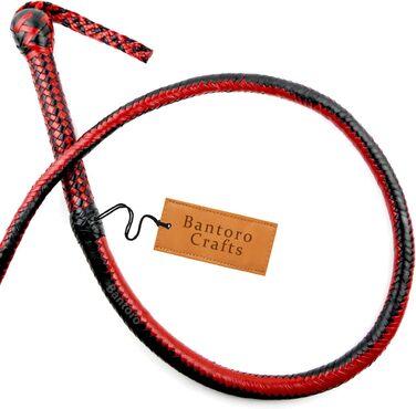 Плетена батіг з натуральної шкіри кенгуру, 1,2-7,3 м, 16 плетінь, для професійного використання