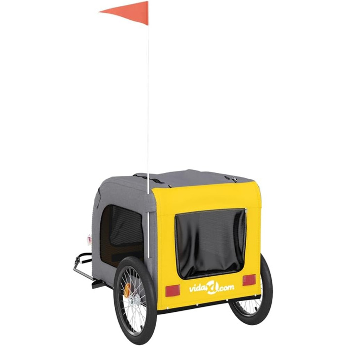 Причіп для велосипеда для собак та котів, жовто-сірий, Oxford-Gewebe та залізо