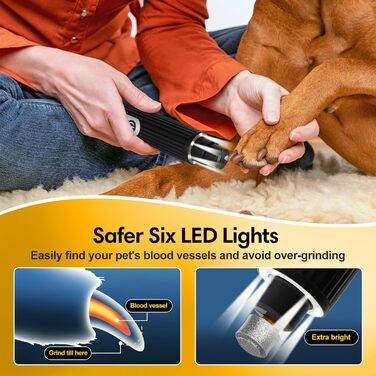 Шліфувальник кігтів для собак HOSSOM - безпечний інструмент для догляду за кігтями собак великих, середніх та малих порід