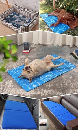 Килимок охолоджуючий для собак з нетоксичним гелем, самоохолоджуючий, стійкий до подряпин, миючий, для домашніх тварин, довговічний, ідеальний для літа (хвилястий, 40x50 см)