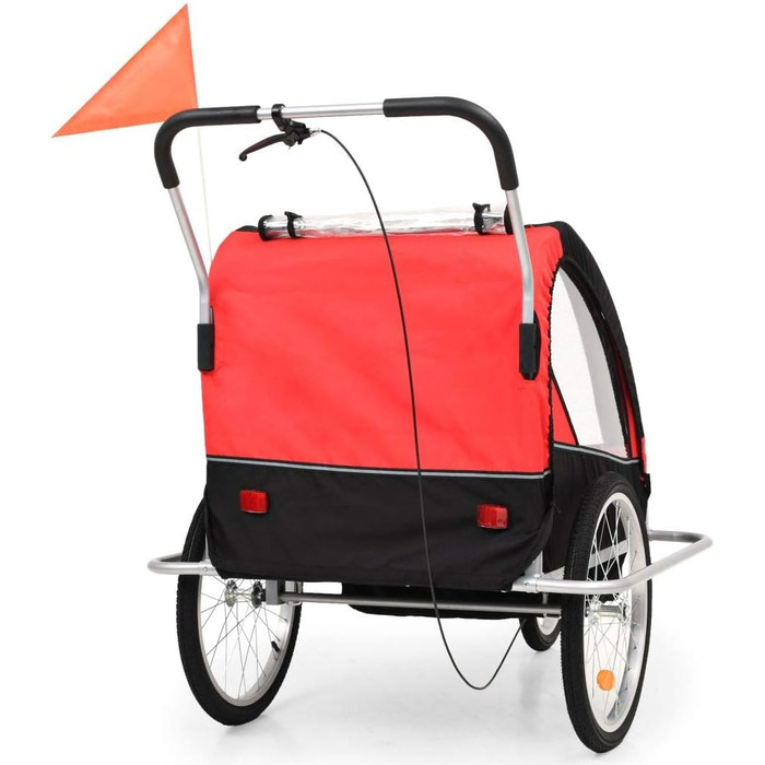 Дитячий велосипедний причіп 2-в-1 ZEYUAN, вагон для собак, чорно-червоний