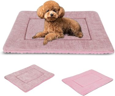 Лежанка для собак, миється, пухнаста, м'яка та тепла лежанка для собак маленьких, середніх та великих порід XZ016 (Рожева, L 60 x B 45 x H 4 см)