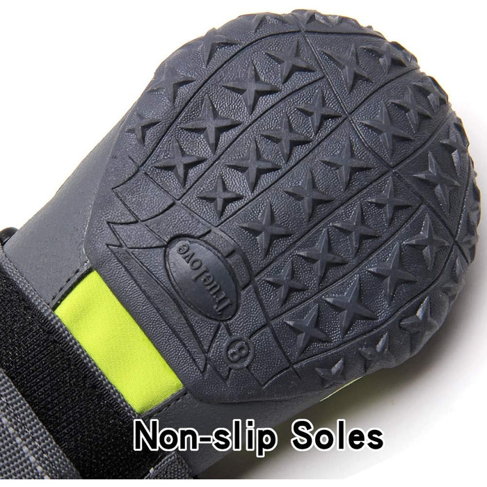 Водонепроникні чоботи для собак Truelove, 4 шт. в упаковці, зелені, з світловідбиваючими ременями