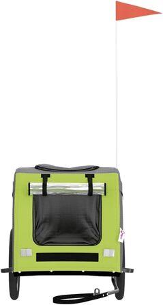 Фаркоп-причіп для велосипеда Gecheer, чорний, для собак, 69x133.5x73.5 см, зелений