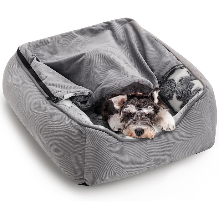Крісло-будиночок для собак та котів, маленьке, 53x50x17 см, сіре. Знімний коврик, м'яке та тепле, з високими бортиками, придатне для маленьких собак та котів, легко миється.