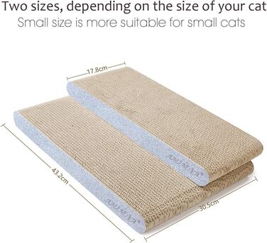 Котяче дряпальний картон AMZNOVA з котячою м'ятою, широке дряпальний борд, 43.2x30.5 см