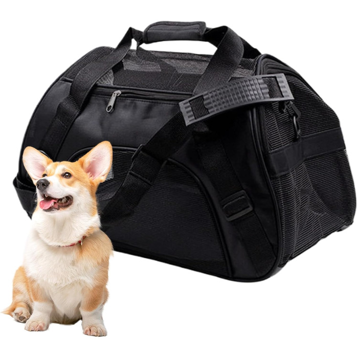 Транспортна переноска для тварин | Складна переноска з вентиляцією | Для котів, цуценят, маленьких та середніх порід. Підходить для подорожей, прогулянок та авіаперельотів