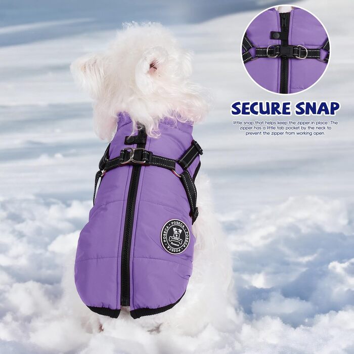 Теплий зимовий одяг для собак: куртка, жилетка, плащ для маленьких, середніх та великих собак. Зелений (3XL, світло-фіолетовий)