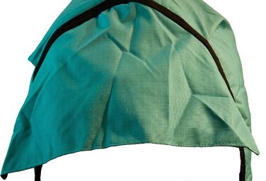 Зимова кінська попона Saddlery4U, Ripstop 1200D, 400 г, високий захист шиї, бірюзово-чорна, 155 см