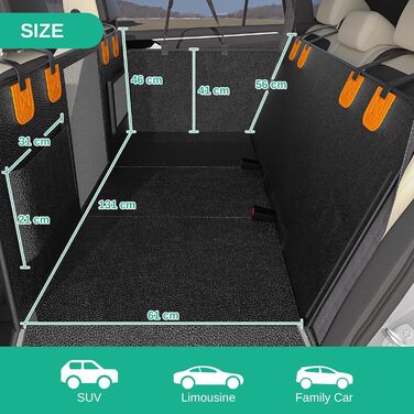 Водонепроникна автодека Dogat для собак з боковим захистом та оглядовим вікном, з кріпленням на ремінь безпеки, легко миється