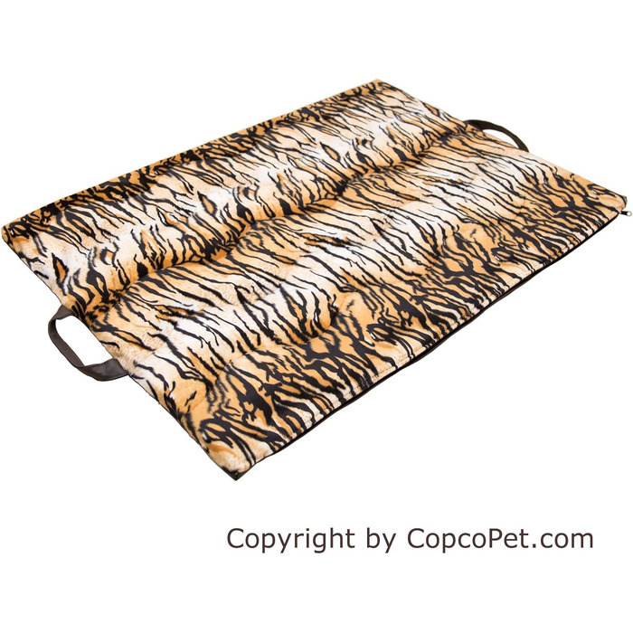 CopcoPet Лежак для собак Alex M 68x48 см, тигровий, з дуже міцного штучного хутра