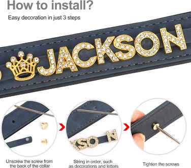 PET ARTIST Персоналізоване шкіряне собаче намисто з кристалами та іменними літерами, блискуче собаче намисто зі стразами для собак маленьких, середніх та великих порід, обхват шиї 33-43 см (обхват шиї для собак 20-25 см, блакитне)
