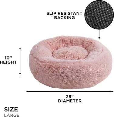 Крізь для домашніх тварин Juicy Couture Devon, круглий, штучне хутро, великий, пудровий (бежевий), розмір 71x71x25 см