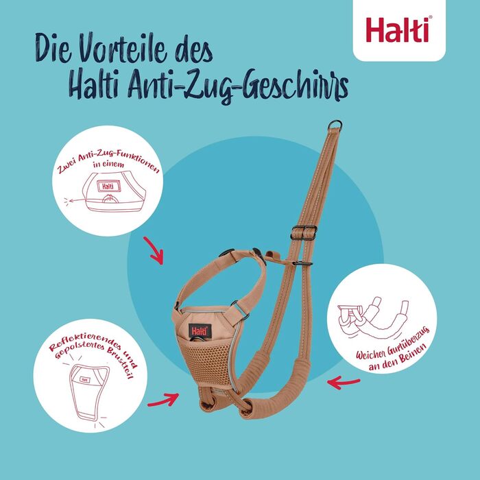 Нашийник HALTI No Pull для собак - запобігає потягуванню, розмір L, колір Пісок