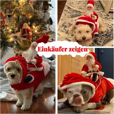 Костюм Санти для собак та котів, преміум-якість, червоний, для святкування Різдва. Розміри: S (обхват шиї 26-30 см, обхват грудей 33-47 см)