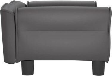 Диван для собак, м'яке ліжко для домашніх тварин, лежанка для собак з штучної шкіри, ліжко для цуценят, диван для домашніх тварин, будиночок для собак, для великих та середніх собак, сучасний та елегантний дизайн, сірий, 70x45x30 см