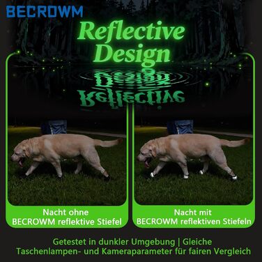 Водонепроникні антиковзні собачі чоботи з відбивачами, для дощу/снігу/бруду та прогулянок на природі, підходять для собак від маленьких до великих (Чорний, #1 (ширина 4,7 см) для 6,8–10 кг)