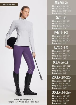 Спортивні штани для верхової їзди жіночі зимові Fleece, Vobesatz, з блискавками, XXL, фіолетовий