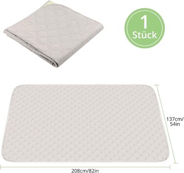 Водонепроникний коврик для собак, 137 x 208 см, килимок для домашніх тварин, ковдра для собак, неслизький, міцний, багаторазовий, можна прати в пральній машині, захист для дивану, ліжка, автокрісла, темно-сірий (Бежевий, M (137x208cm))