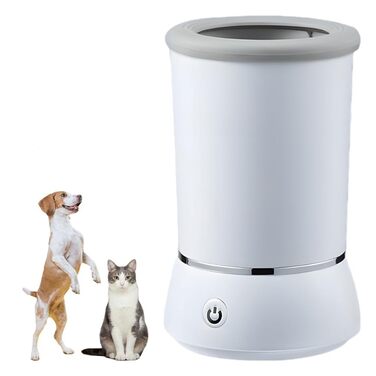 Електричний очищувач лап для собак, автоматичний, силіконовий, USB, 360° (білий)