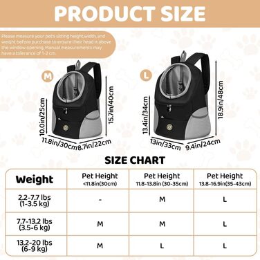 Рюкзак для тварин Adiwo з сітчастим вікном, дихаючий, легкий, для собак та котів (до 7,5 кг), портативний, складаний, дизайн 