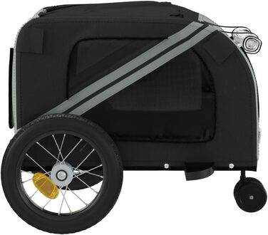Причеп для тварин (122x52x53 см, чорний та сірий)