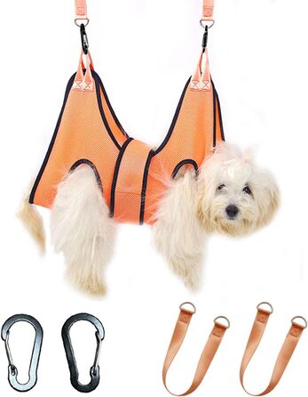 Серветка для догляду за лапами собак - гамак для стрижки нігтів, допомога у догляді за кігтями, система фіксації для спа-процедур | Колір: помаранчевий