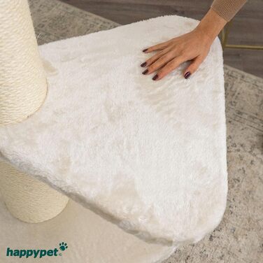 Універсальний лежак для котів HAPPYPET XL 55 см, сірий, 600г плюш, до 15 кг – заміна для когтеточки, міцна основа