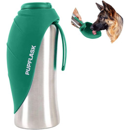 PupFlask пляшка для води для великих собак 800/1200 мл, нержавіюча сталь, портативна поїлка для собак і цуценят, герметична, для подорожей, підходить для всіх порід