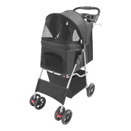 Візок для собак 2в1, переноска для собак, складаний візок-переноска до 15 кг з сітчастими віконцями, тримачем для напоїв, дощовиком, візок-джер для тварин