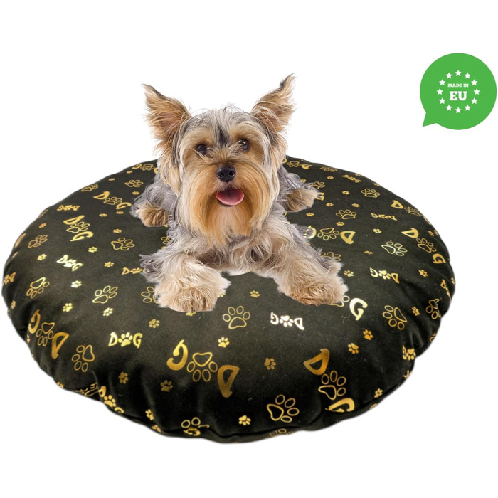 М'який лежак для собак та котів, круглий, діаметр 60 см, коричневий колір. Лежанка для собак, котяча лежанка, килимок для котів, матрац для собак або котів. Можливість прання. Ідеально підходить для переносних кліток або лежанок. Діаметр 60 см (⌀ 50 см, т