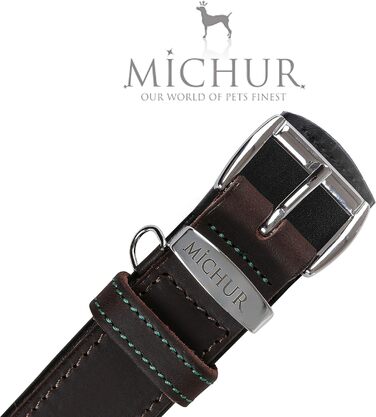 Шкіряний нашийник для собак MICHUR Oleo, коричневий, різні розміри