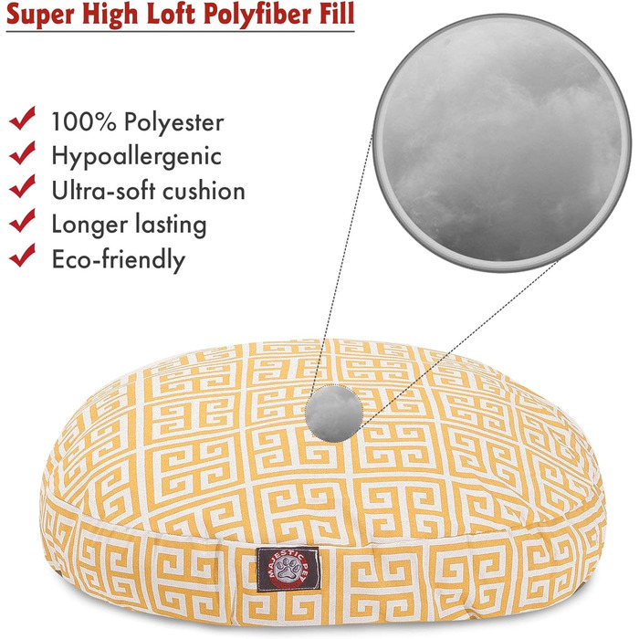 Кругле собаче ліжко Majestic Pet Products, велике, для дому та вулиці, знімний, washable cover