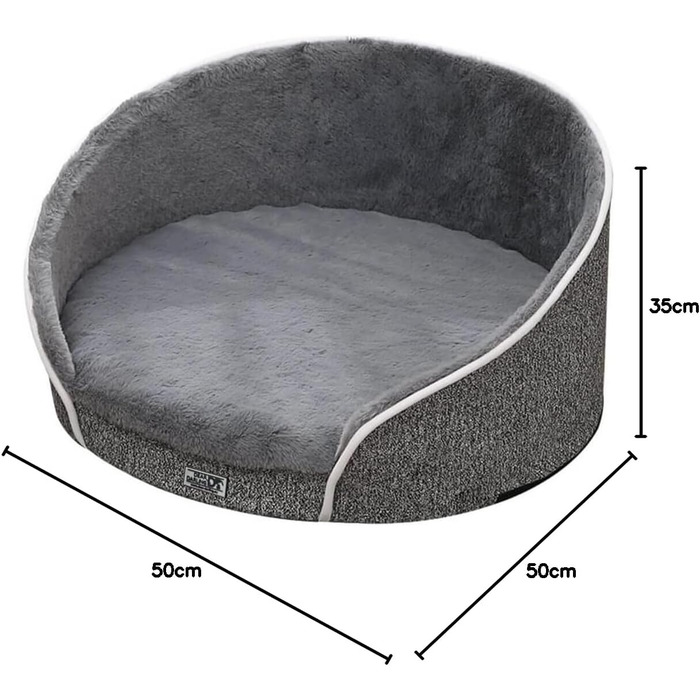 Ортопедичний лежак для котів та собак Dear Darling з memory foam, антрацит, великий