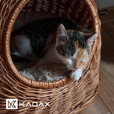 Транспортний кошик для тварин KADAX: плетений кошик-переноска для котів та інших домашніх улюбленців (40x49 см)