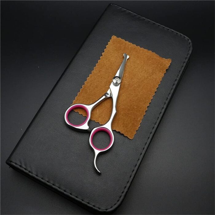 Набір професійних ножиць для грумінгу собак та котів, 4.5-6.5 дюймів, з безпечними закругленими кінцями, рожевого кольору