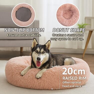 Крісло-гніздо для собак та котів, плюшеве, зручне, 90x90x20 см, рожеве - пудровий рожевий