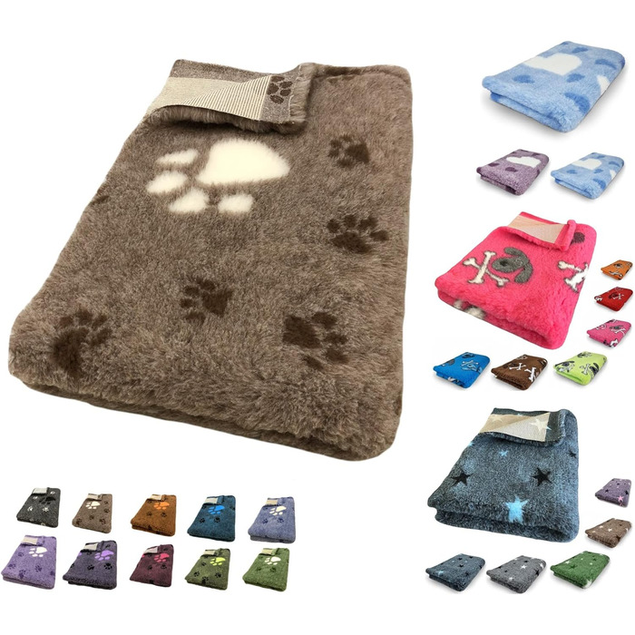 Килимок для собак Elropet Premium 30mm, неслизький, S/M/L для маленьких та великих собак, Vet Bed, найвища якість (S 80cm X 50cm, сірий зірки)