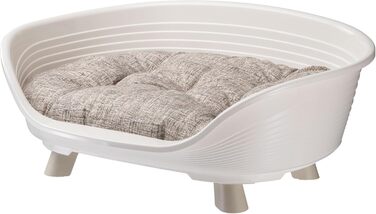 Підвищене ліжко для собак та котів Ferplast Throne з бавовняним матрацом, білий, 61,5 x 45 x 26 см