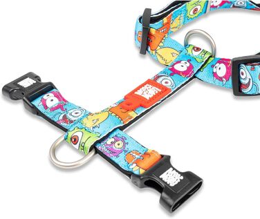 Нашийник для собак Max & Molly H-подібної форми, Ultrabequemes Geschirr Hund, Neopren, середні породи, Little Monsters/M, з підкладкою, безпечний, ультралегкий, комфортний для вашого улюбленця