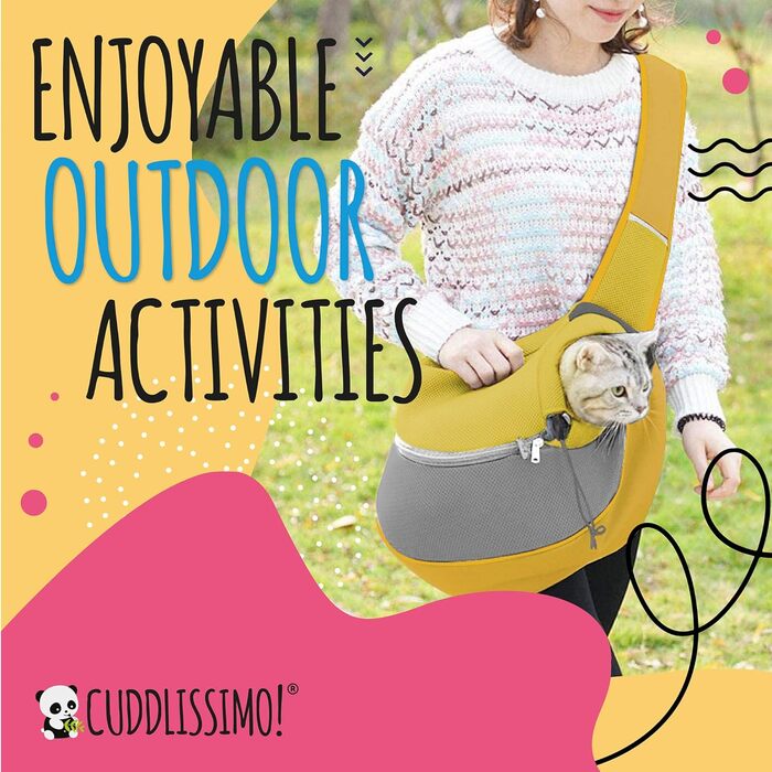 Тканина-переноска для домашніх тварин, м'яка сумка-переноска для маленьких тварин (для собак, цуценят та котів, 2,7–4,5 кг), ідеально підходить для Йоркширського тер'єра, Мальтізе, Чихуахуа (до 4,5 кг)