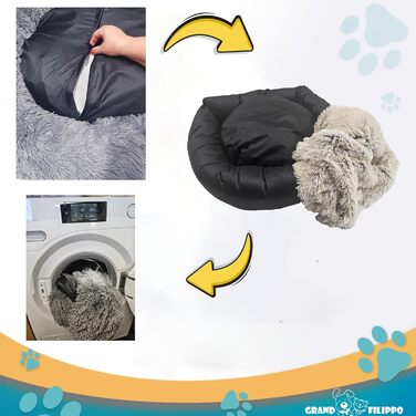 Лежак для собак і котів Grand Filippo Fluffy 120 см, зелений, флісовий, круглий, знімний чохол, машинне прання, ручна робота