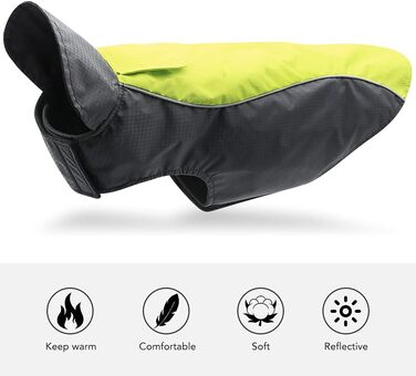 Водонепроникний теплий дощовик для собак - регульований жилет для собак з відбиваючими елементами. Підходить для малих, середніх та великих собак (зелений, X-Large)