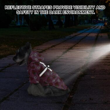 Водонепроникний дощовик для собак BeautyZoo з капюшоном та інтегрованим повідком для малих, середніх та великих собак, дівчаток та хлопчиків. Дощовик-пончо, одяг для собак S(Back 13.2', Chest 18.5', Neck 13.9') (XS(Back 10.5', Chest 16.9', Neck 12'), Полу