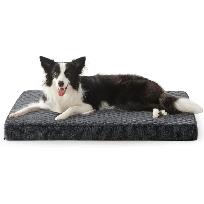 Ортопедичний лежак для собак великих порід JOEJOY, 89x56x9 см, сірий, миючий, з антиковзаючою основою