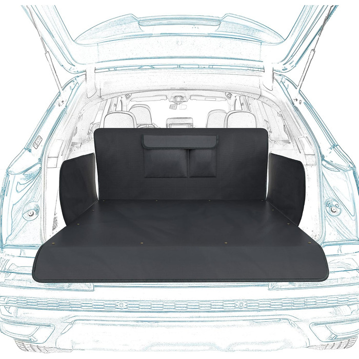 Водонепроникний килимок для собак у машину WhizProducts® – захист для заднього сидіння, фіксація, для подорожей та транспортування. Міцний килимок для заднього сидіння автомобіля (багажник)
