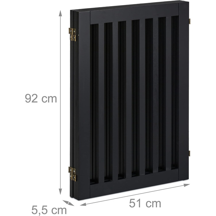 Захисне ворота для собак Relaxdays, 92x206.5 см, розкладне, з ніжками, чорне (3 панелі)