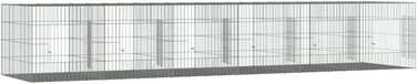 Вольєр для кроликів vidaXL, 3 секції, 163x79x54 см, оцинкована сталь, клітка для домашніх тварин